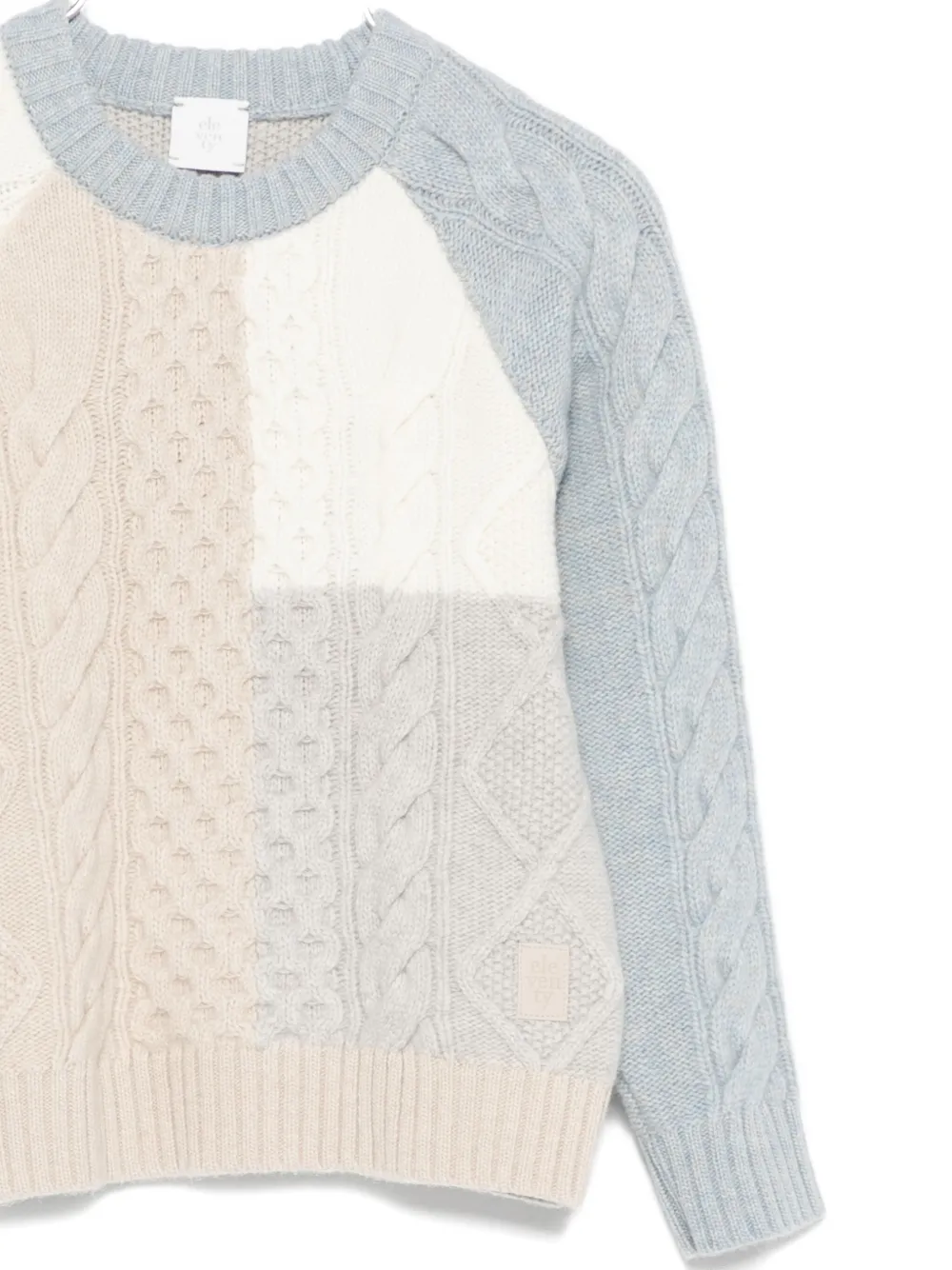Eleventy Kids colour-block sweater Beige