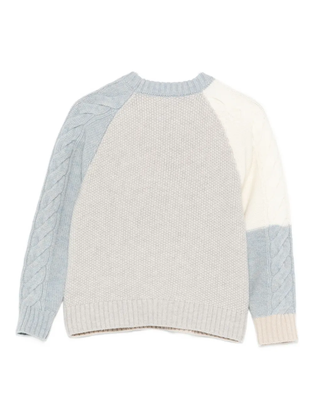 Eleventy Kids colour-block sweater Beige