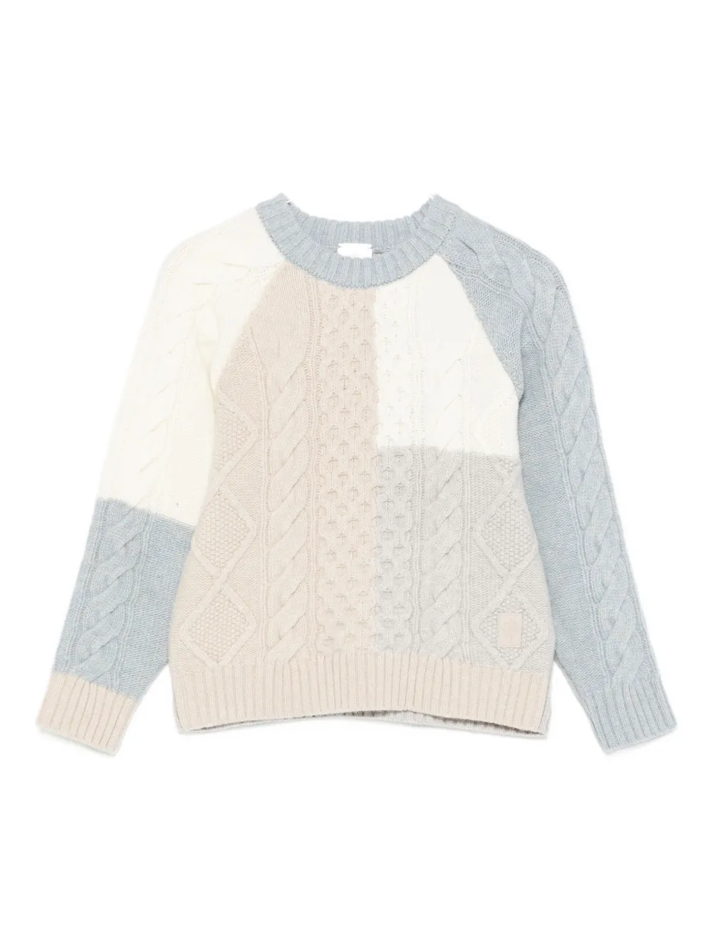 Eleventy Kids colour-block sweater Beige
