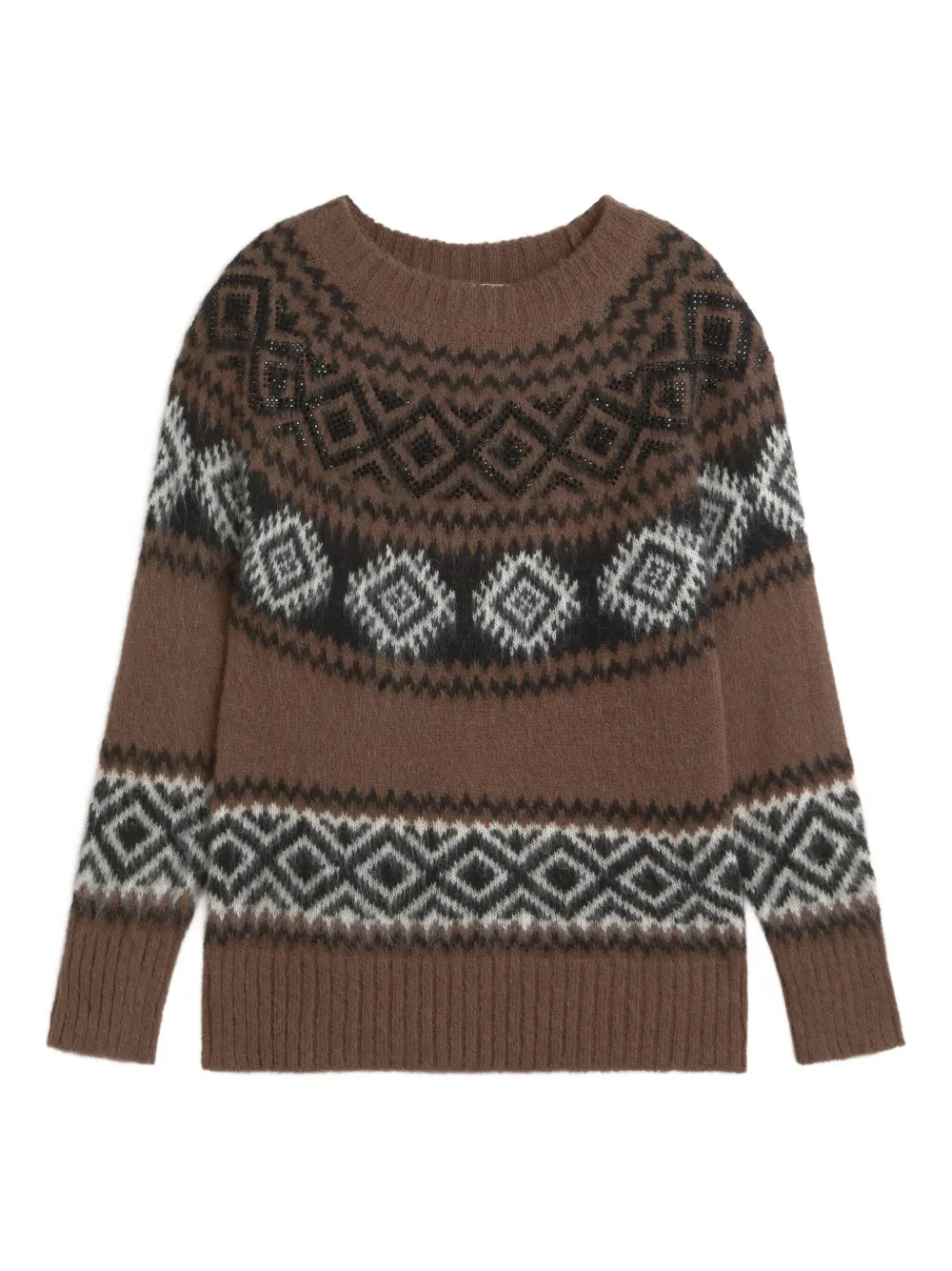 Ermanno Firenze Geometric-pattern Sweater In Transparent