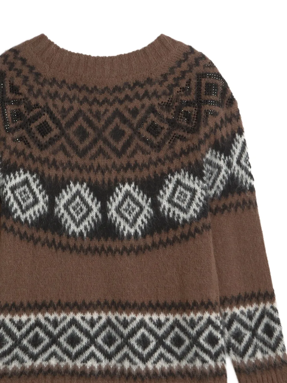 Ermanno Firenze Geometric-pattern Sweater In Transparent