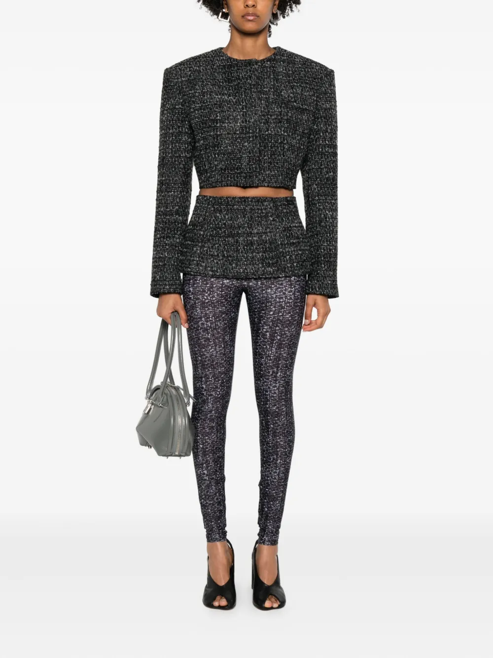 Diesel Legging met vlakken met textuur - Grijs