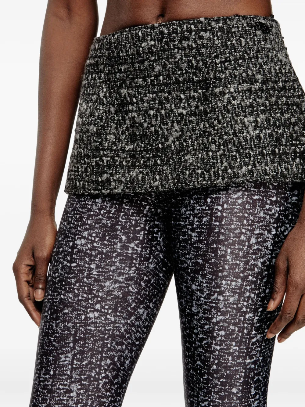 Diesel Legging met vlakken met textuur Grijs