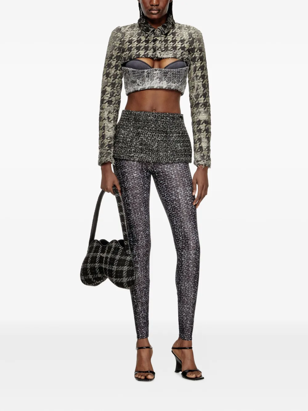 Diesel textured-panelled leggings | Leggings | Image 2