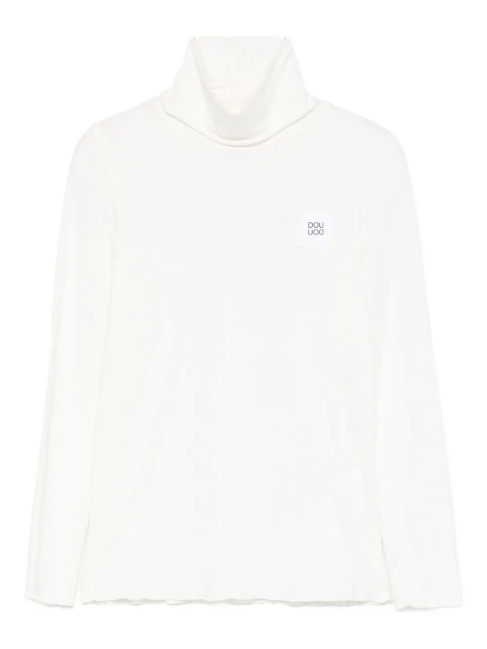 Douuod Kids ribbed turtleneck top Wit