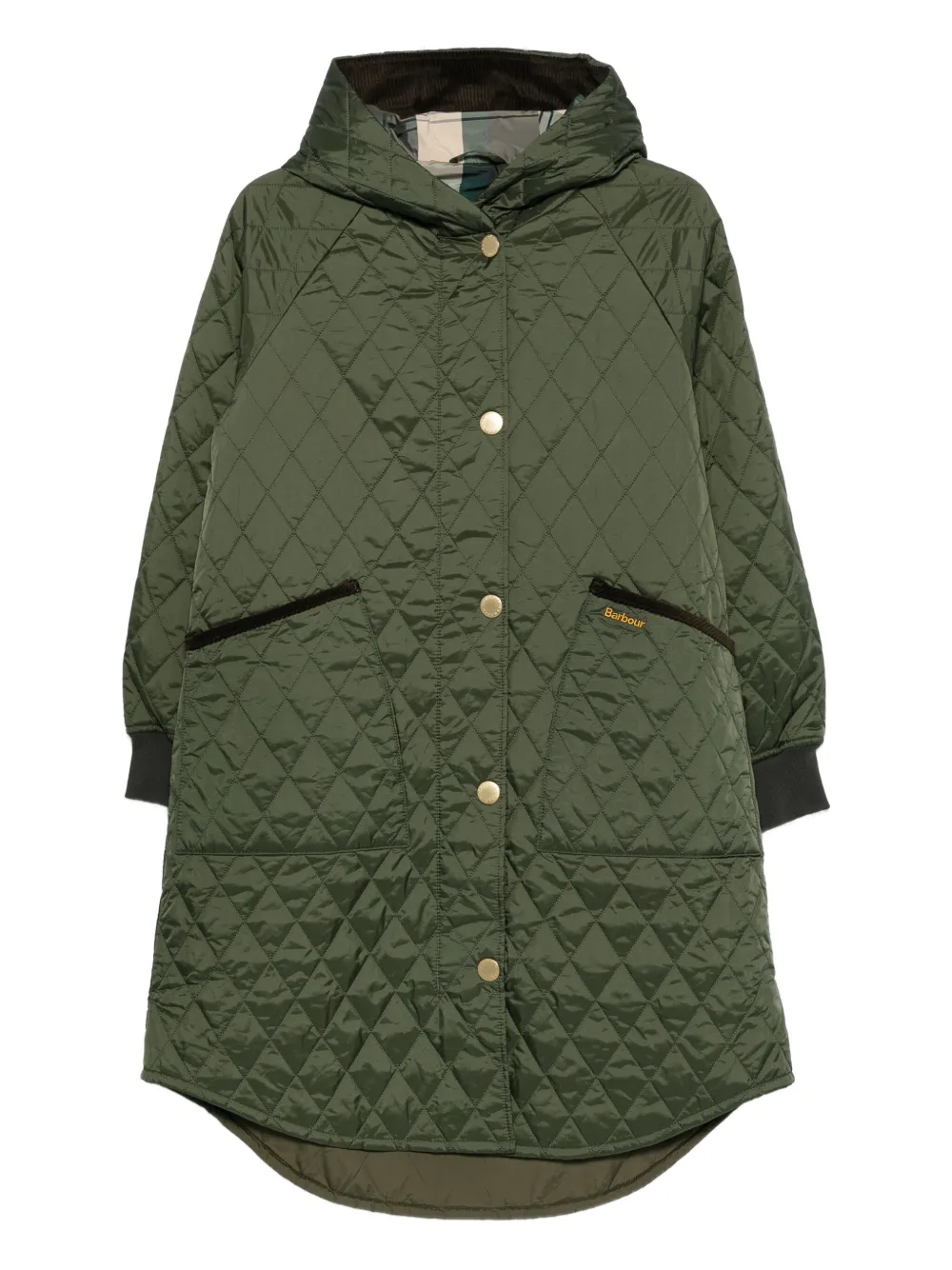 Barbour quilted hooded coat | Green | Image 1