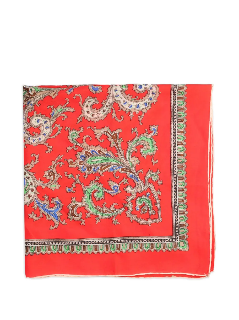 Vintage paisley-print silk scarf | Red | Image 1
