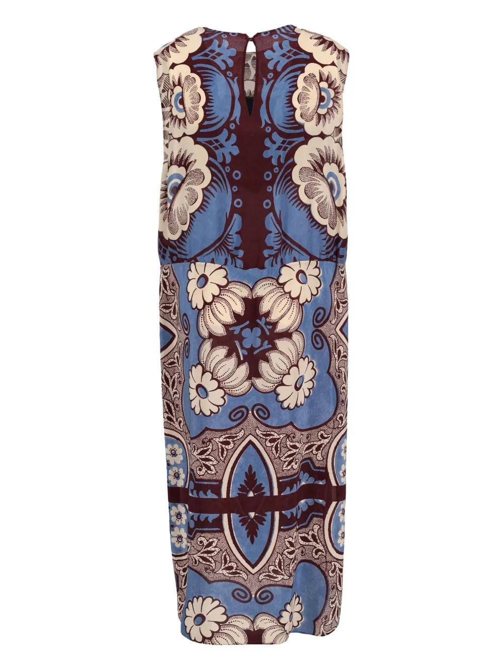 Valentino Garavani Pre-Owned Mouwloze jurk met bloemenprint - Blauw