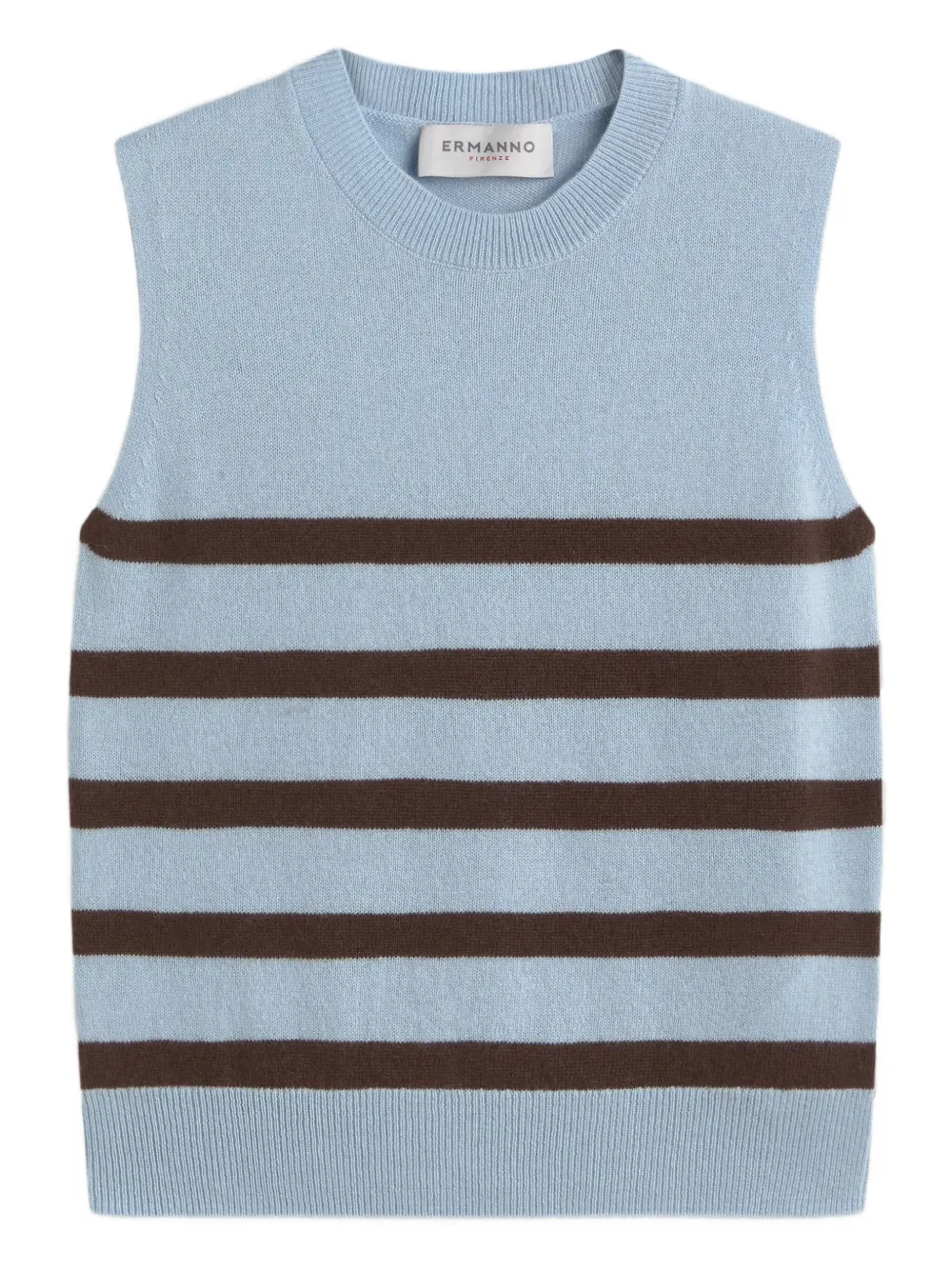Ermanno Firenze Stripe-pattern Sleeveless Tank Top In Blue