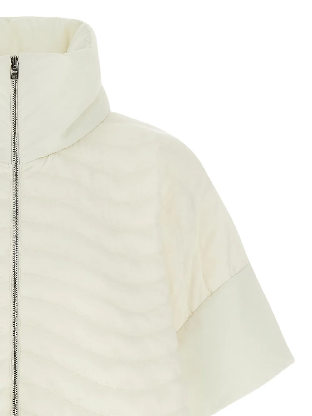 Herno wave-effect padded poncho Wit