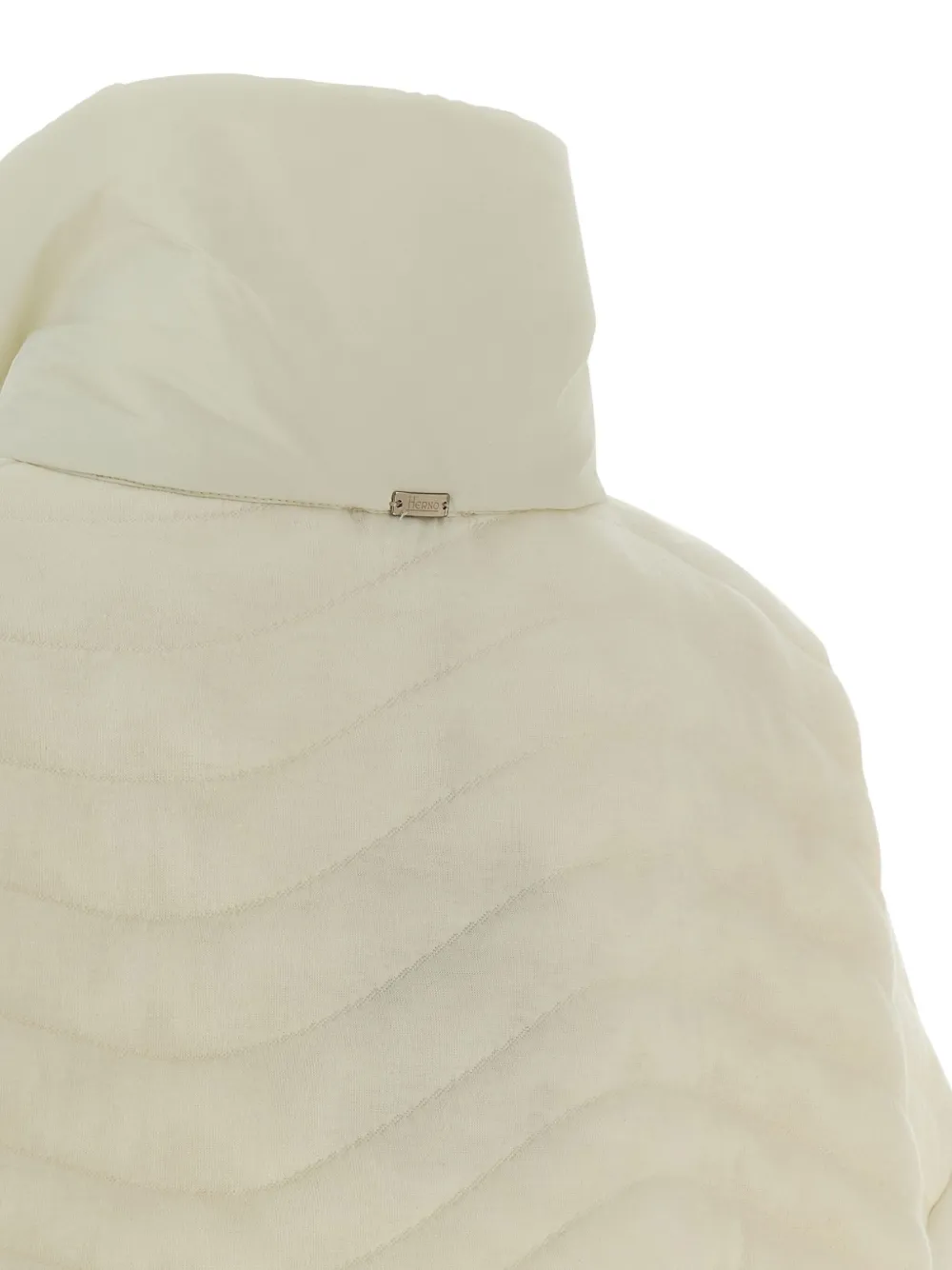 Herno wave-effect padded poncho Wit