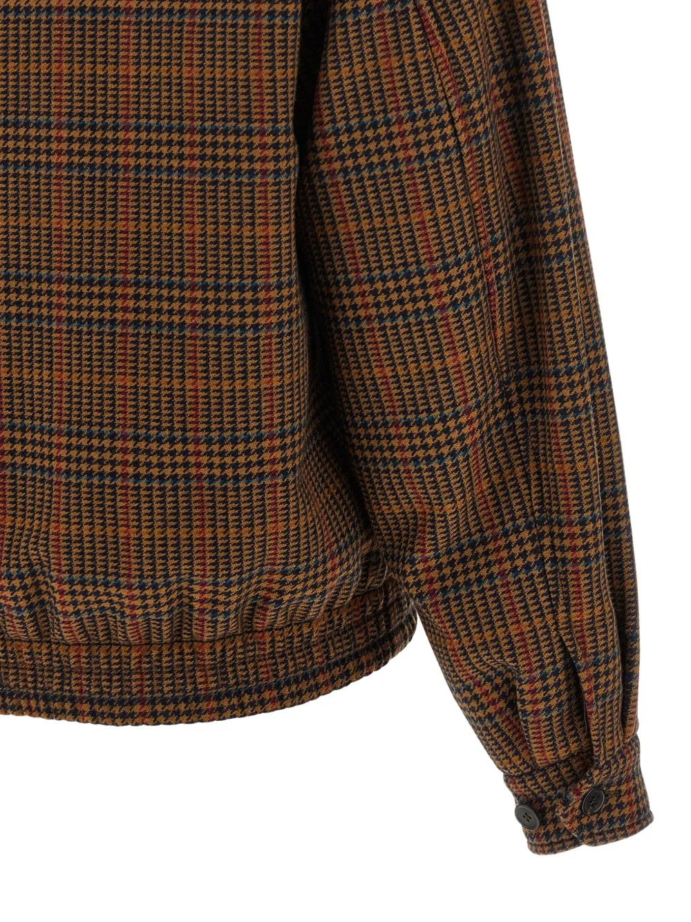 Saint Laurent Check-pattern Bomber Jacket In Brown