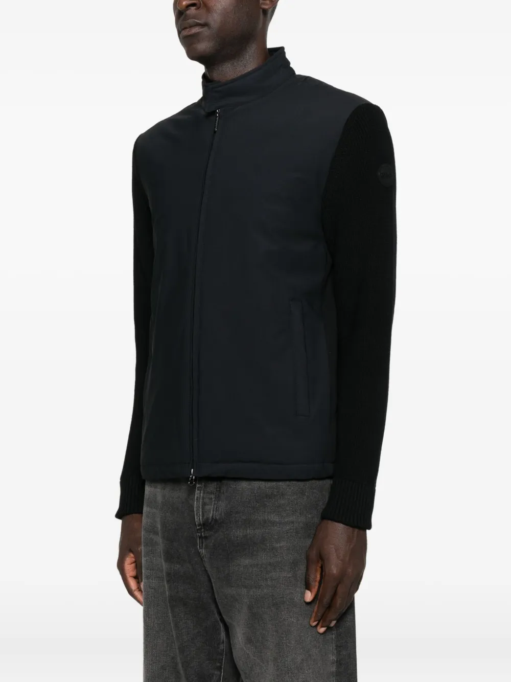 Colmar Knitted-panel Zip-front Jacket In Black