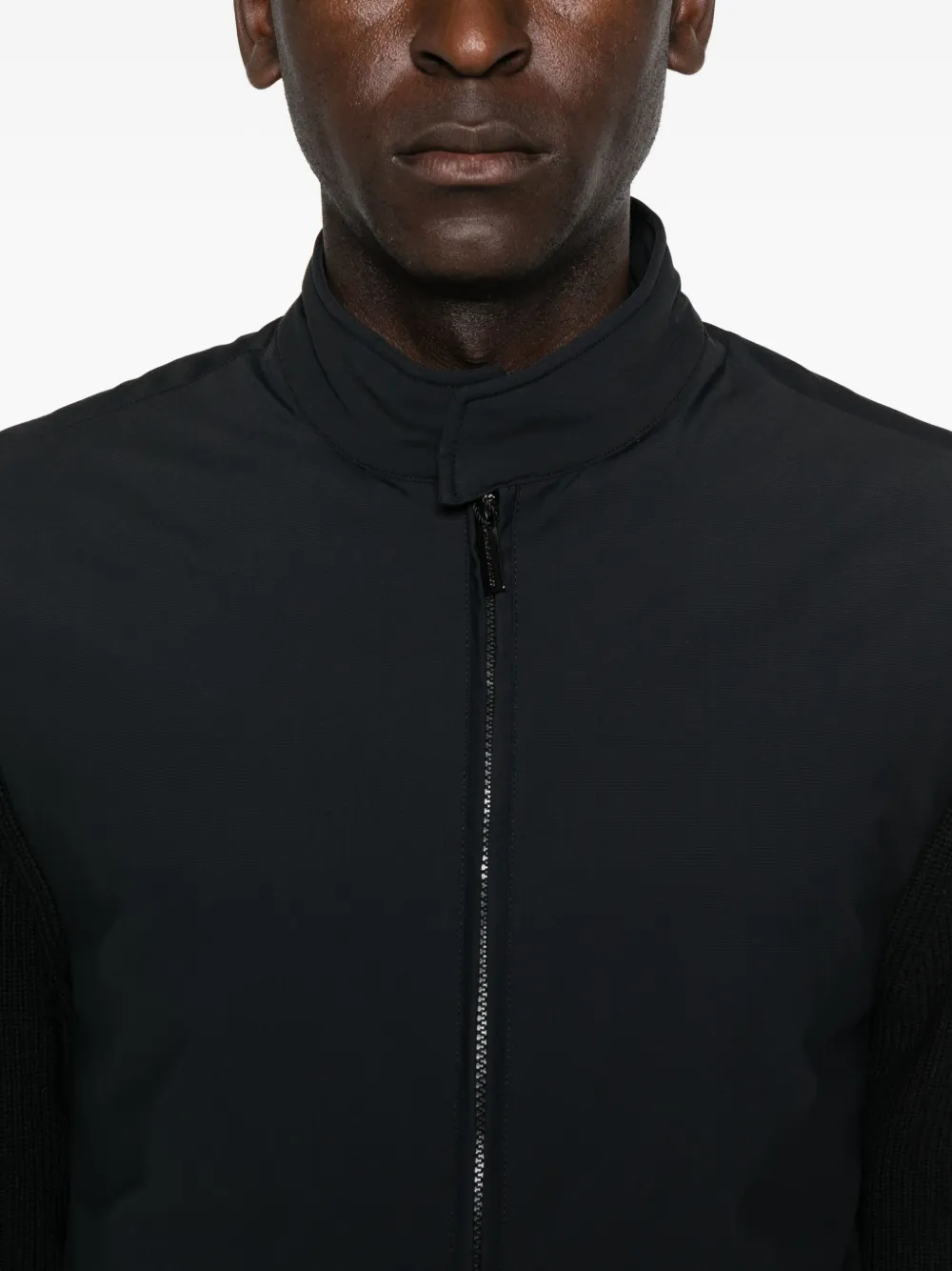 Colmar Jack met gebreid vlak en rits Zwart