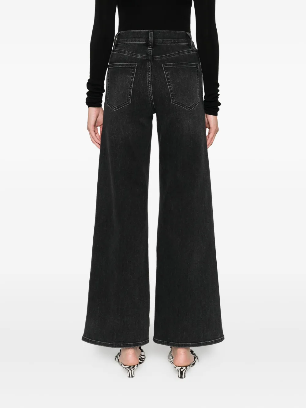 Frame Le Slim Palazzo Jeans Starship In Black