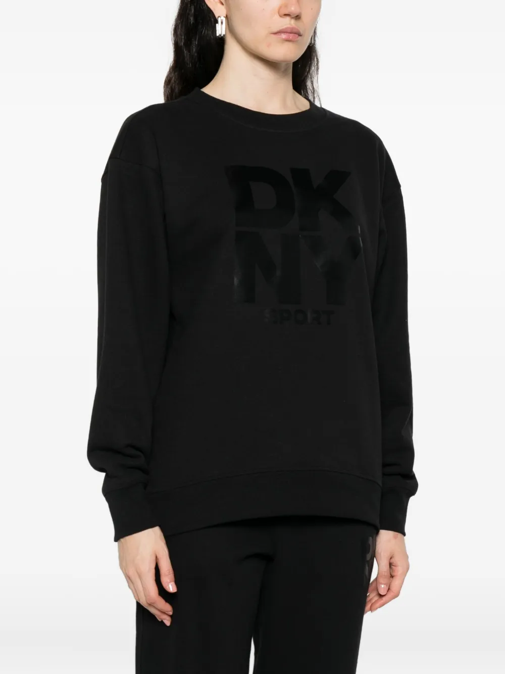 DKNY Sweater met logoprint Zwart