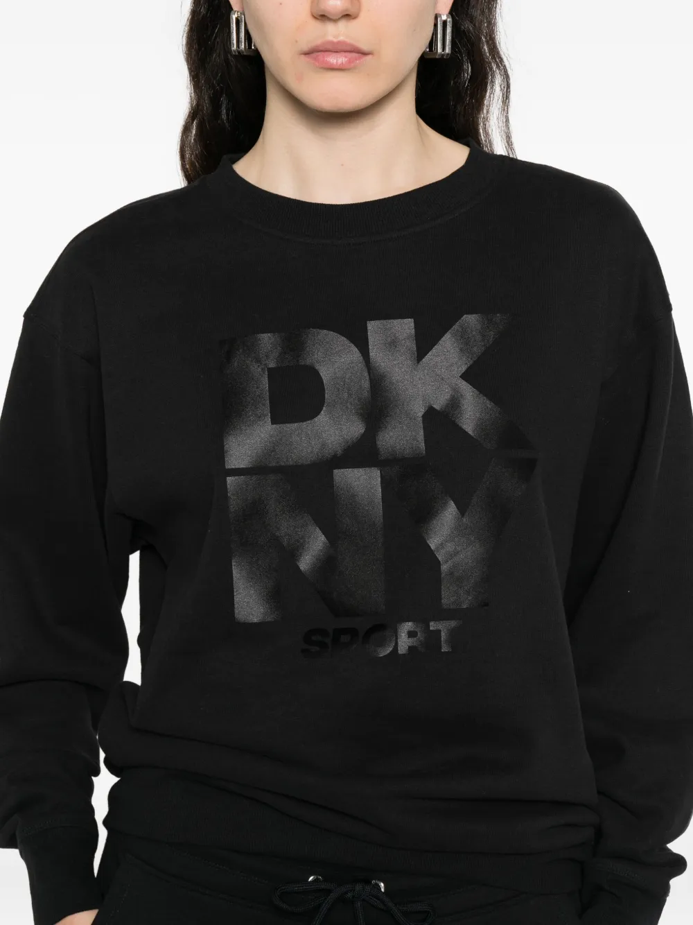DKNY Sweater met logoprint Zwart