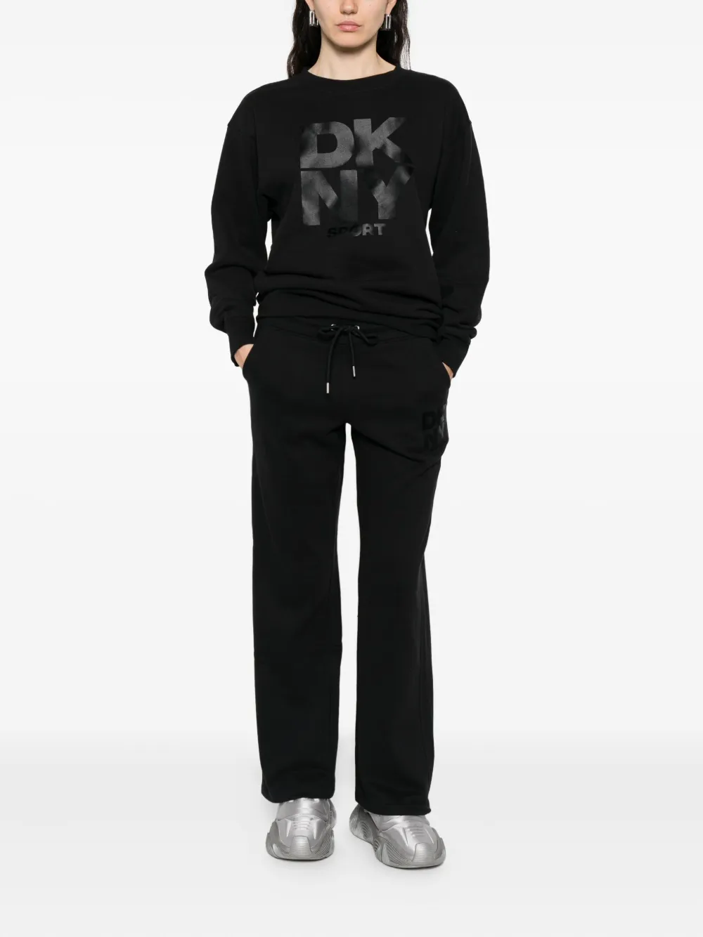 DKNY Sweater met logoprint Zwart