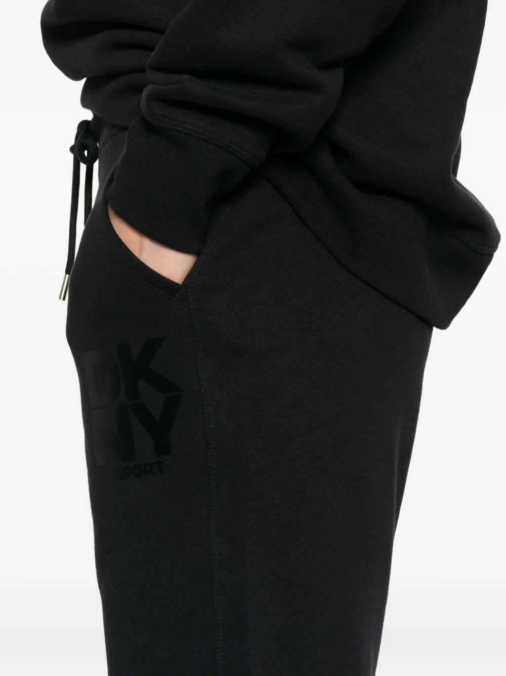 DKNY Trainingsbroek met logoprint en trekkoord Zwart