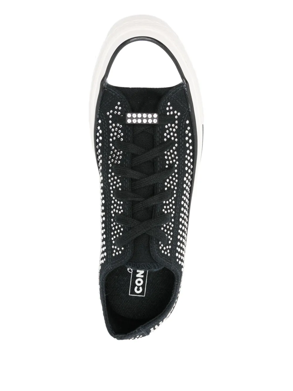 Swarovski x Converse verfraaide low-top sneakers Zwart
