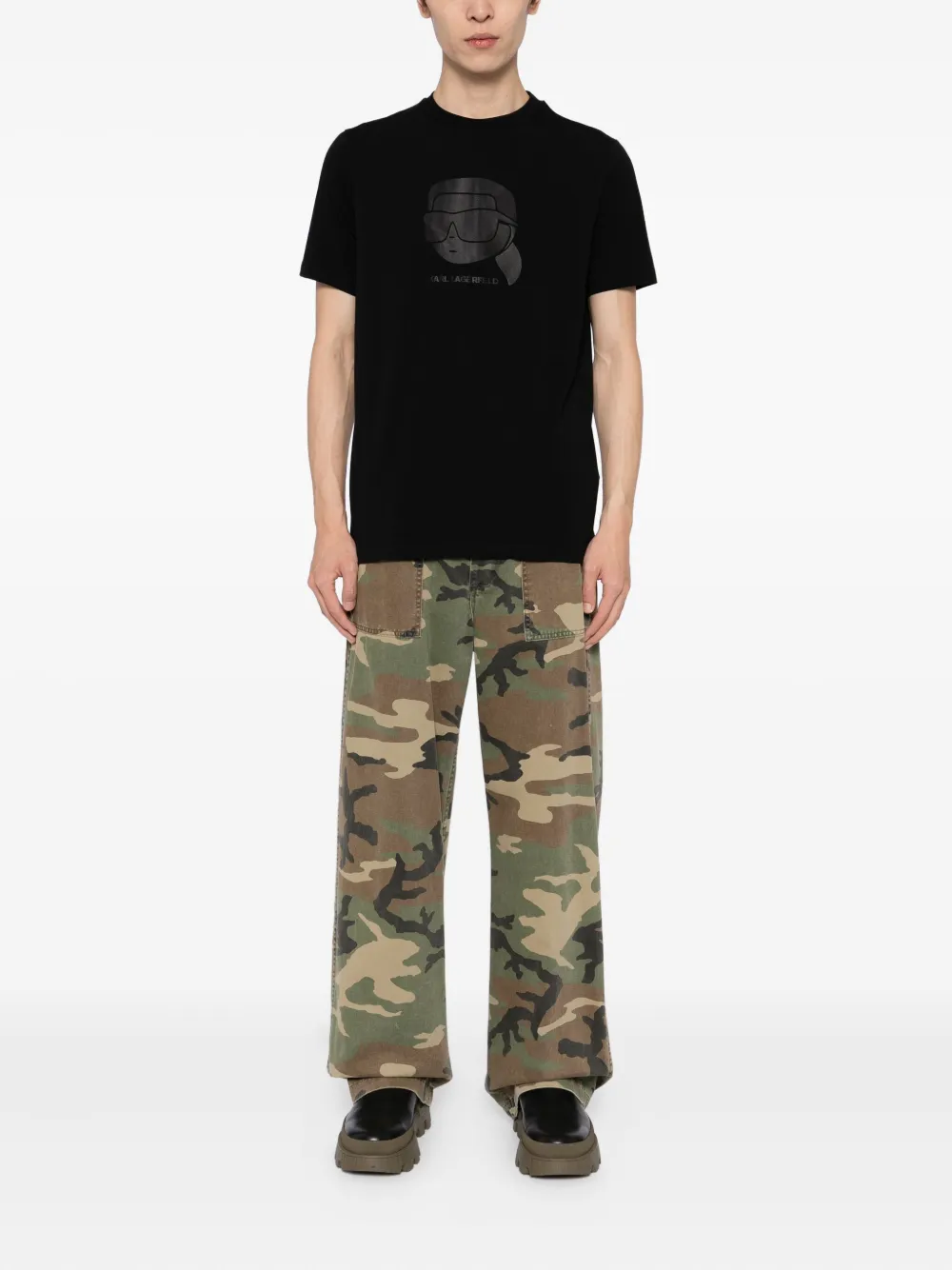 Karl Lagerfeld T-shirt met logoprint - Zwart
