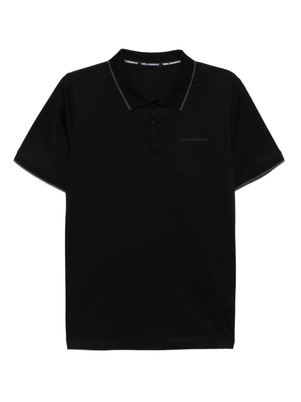 Karl Lagerfeld logo cotton polo shirt | Black | Image 1