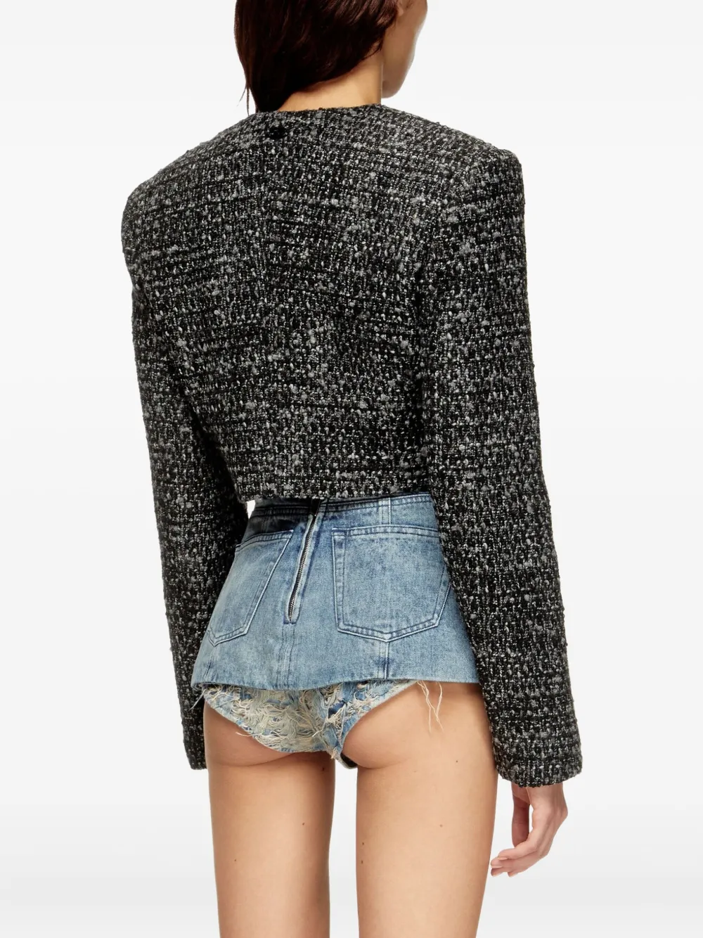 Diesel G-Crop-G tweed cropped jack Zwart