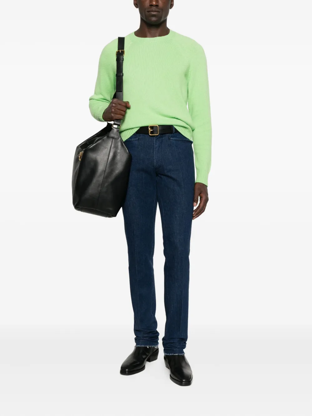 TOM FORD raglan-sleeve crew-neck sweater Groen