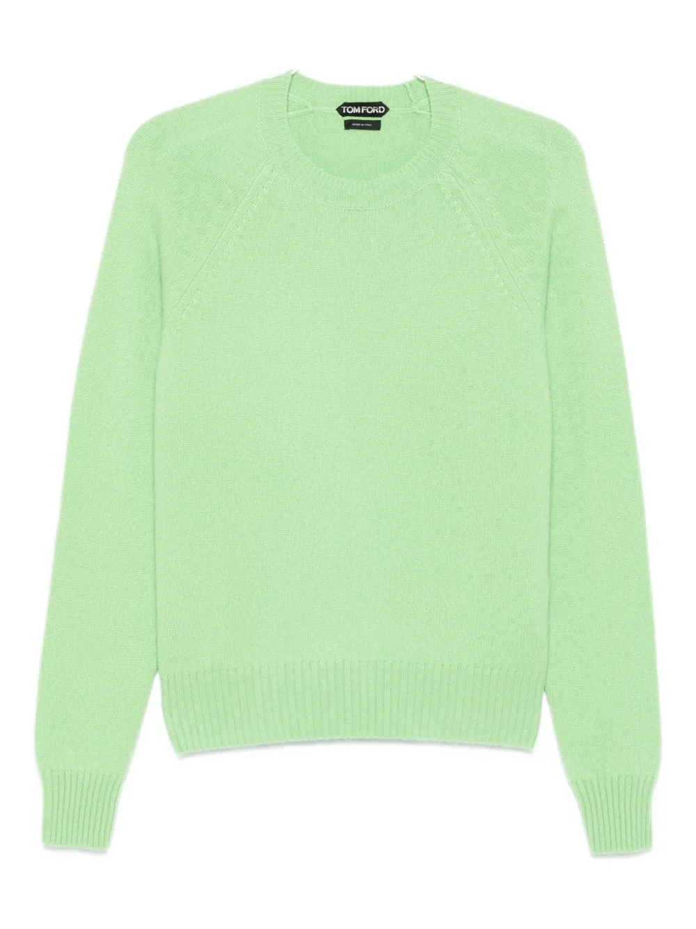Tom Ford Cashmere Crew Neck Sweater Long Sleeves In Green