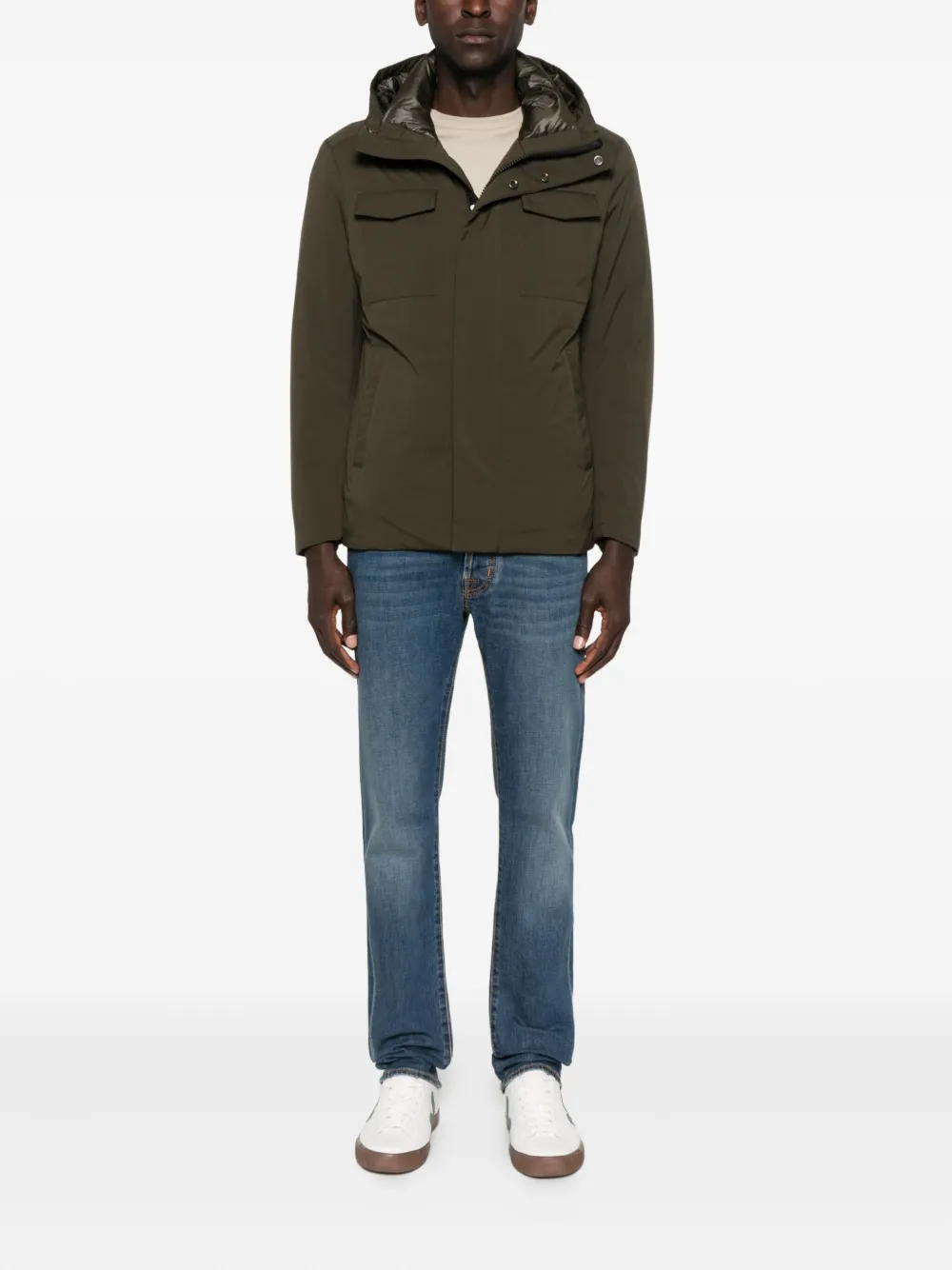 Montecore Hooded Flap-pocket Jacket In Green