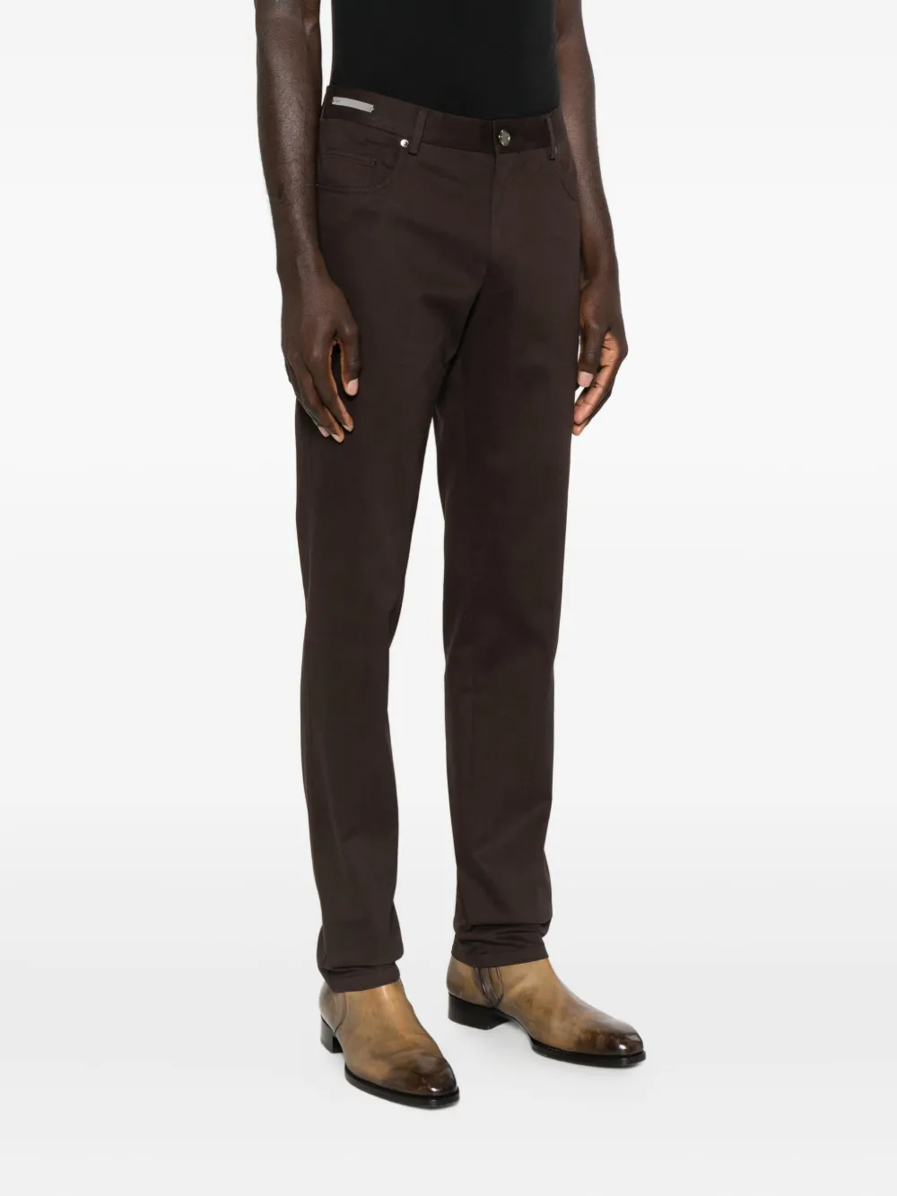 Corneliani Cotton Trousers In Burgundy
