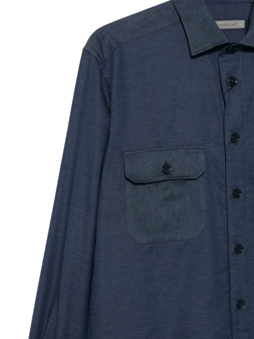 Corneliani Overhemd met lange mouwen en zak Blauw