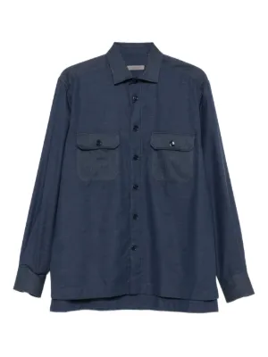 Brioni リネンシャツ | ブルー | FARFETCH JP