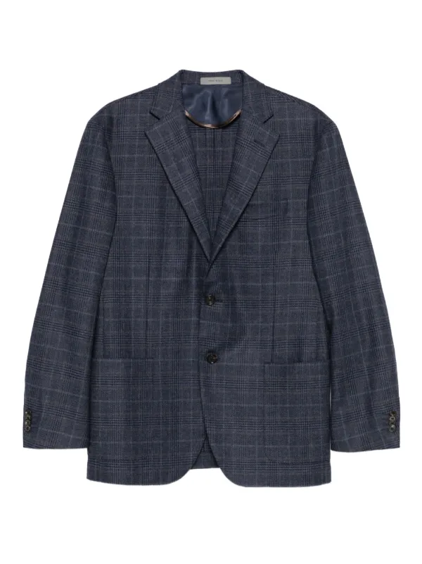 コルネリアーニ　チェック柄ジャケット　美品 Corneliani チェック ジャケット | ブルー | FARFETCH JP