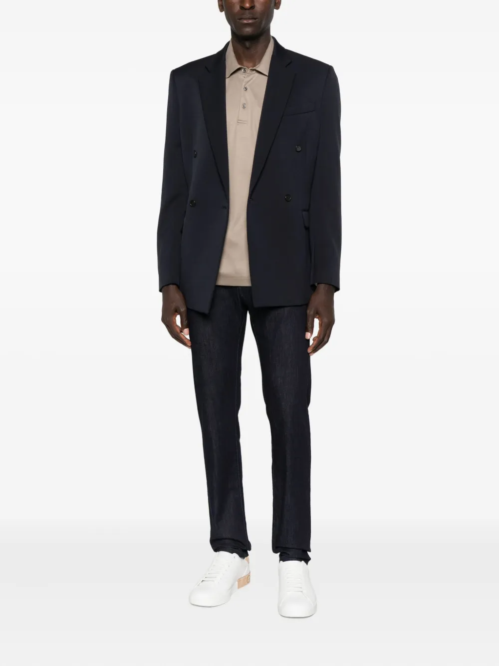 Corneliani Poloshirt met lange mouwen - Beige