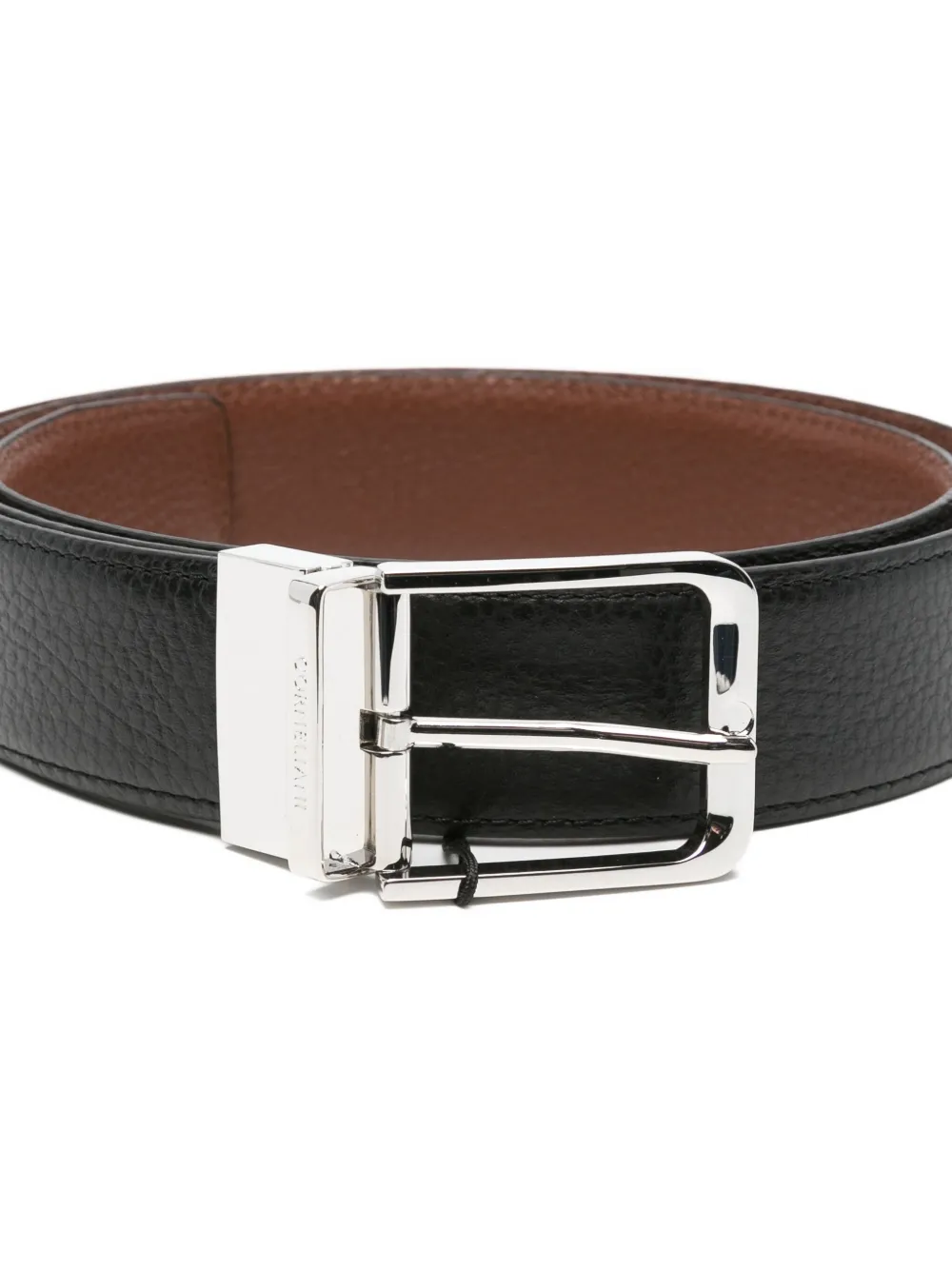 Corneliani Reversible Leather Belt In Black