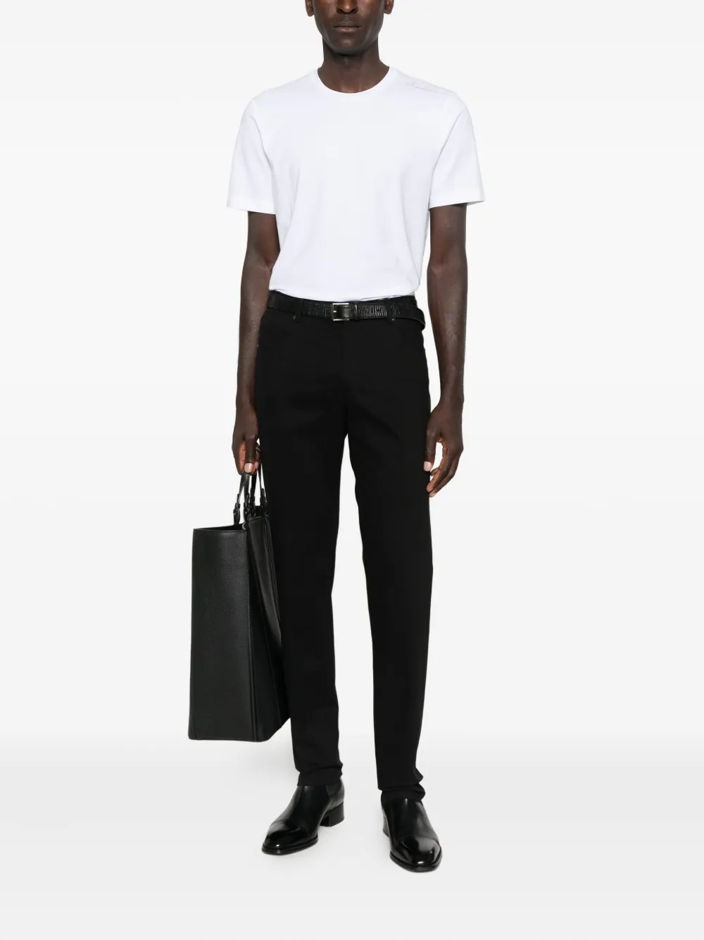 Corneliani T-shirt met geborduurd logo - Wit