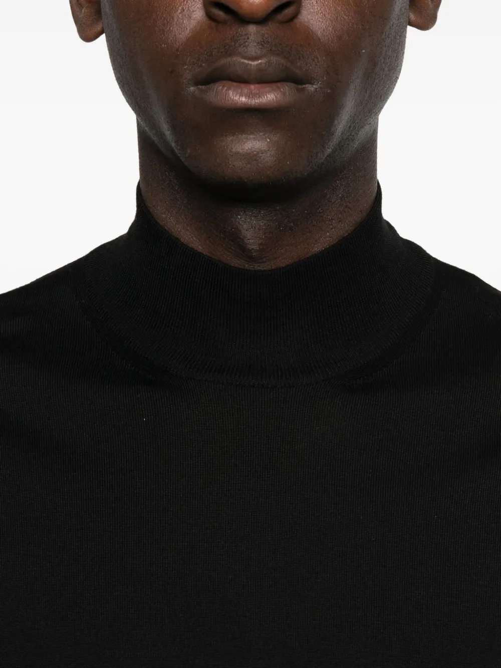 Corneliani Long-sleeve Wool Sweater In Black