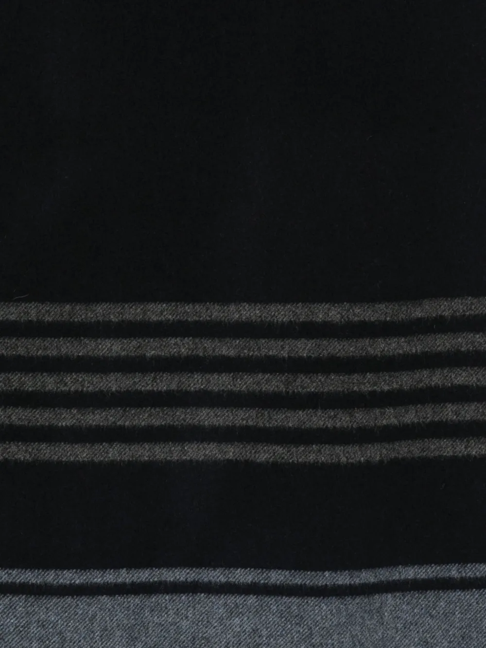 Corneliani Striped Fringed Scarf In Black