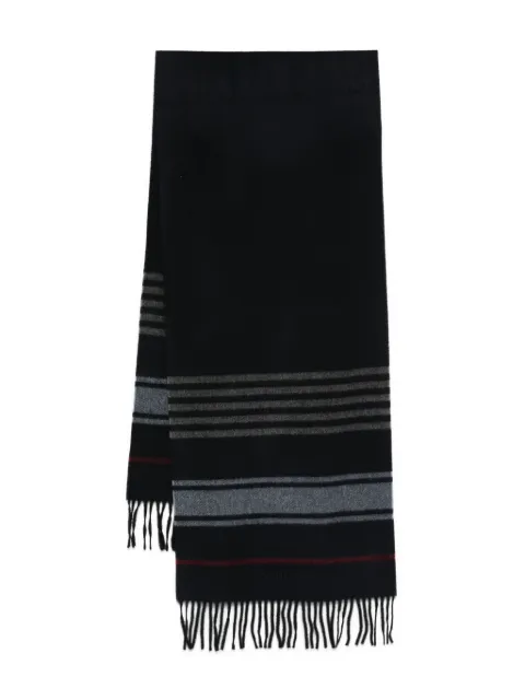 Corneliani striped fringed scarf