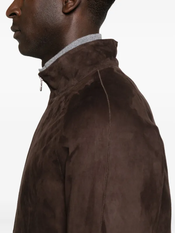 コルネリアーニ　中綿入りジャケット　スエード調　ブラウン Corneliani スエード ジャケット | ブラウン | FARFETCH JP