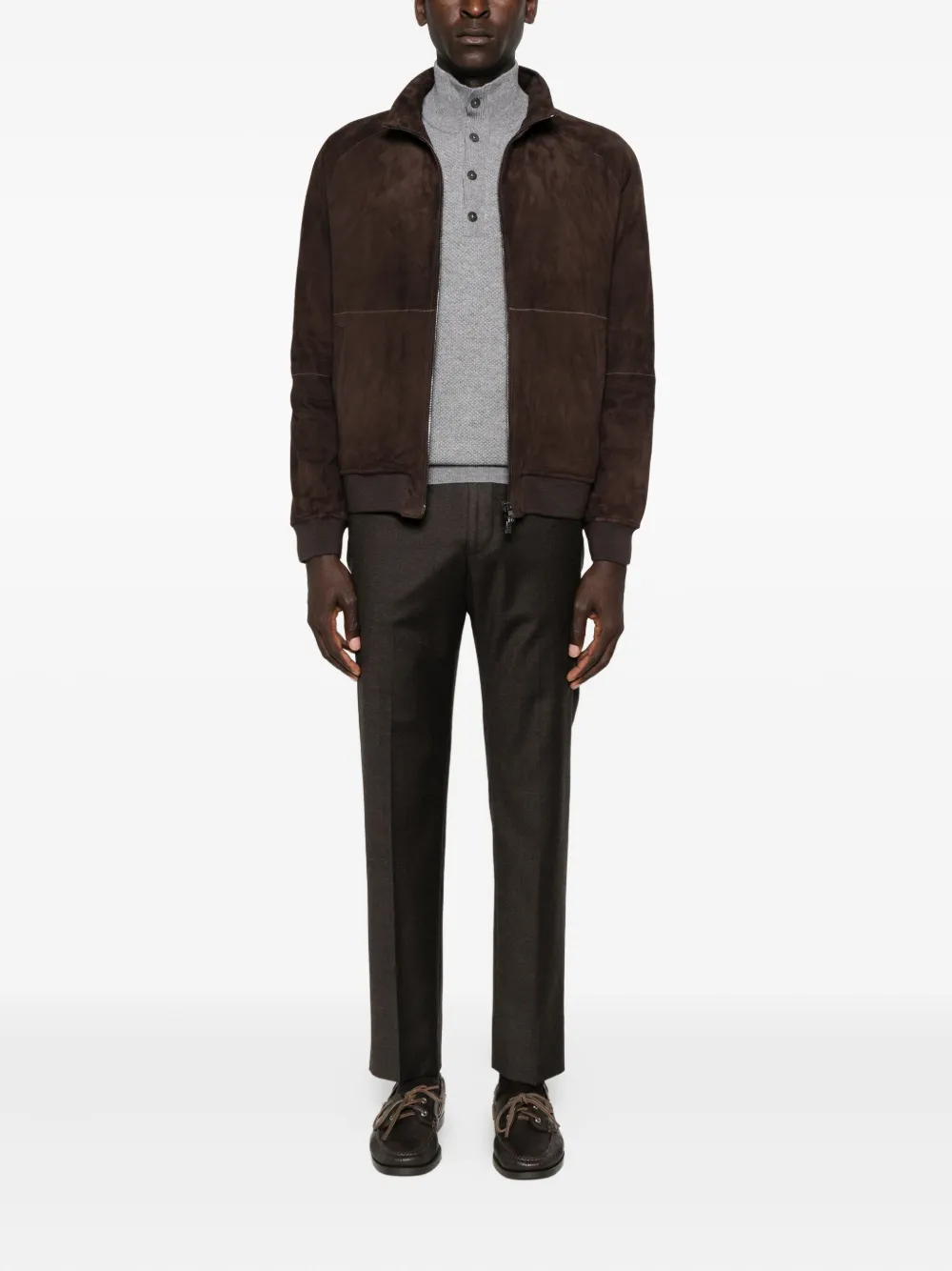 Corneliani zip-front suede leather jacket | Leather Jackets | Image 2