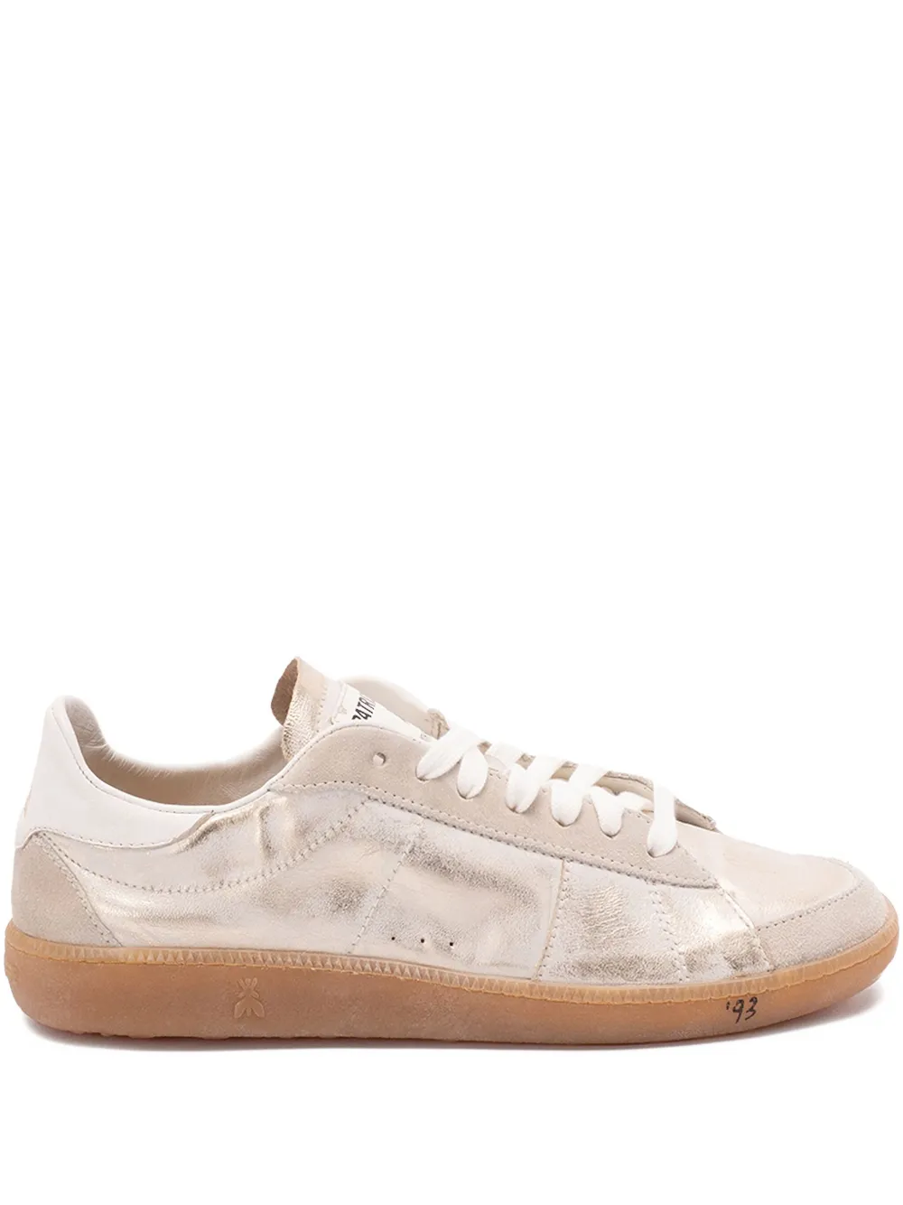 Patrizia Pepe Skin metallic-leather sneakers Neutrals