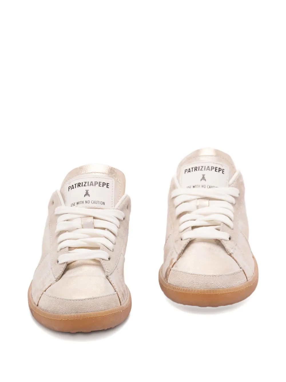 Patrizia Pepe Sleek Goat Skin Sneakers With Modern Silhouette In Gray