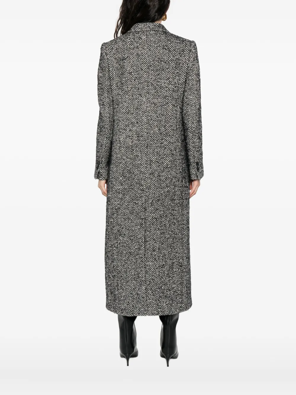 Dolce & Gabbana herringbone double-breasted coat Grijs