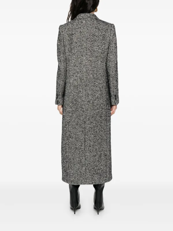 Dolce & Gabbana ヘリンボーン ロングコート Dolce & Gabbana ヘリンボーン ダブルコート | グレー | FARFETCH JP