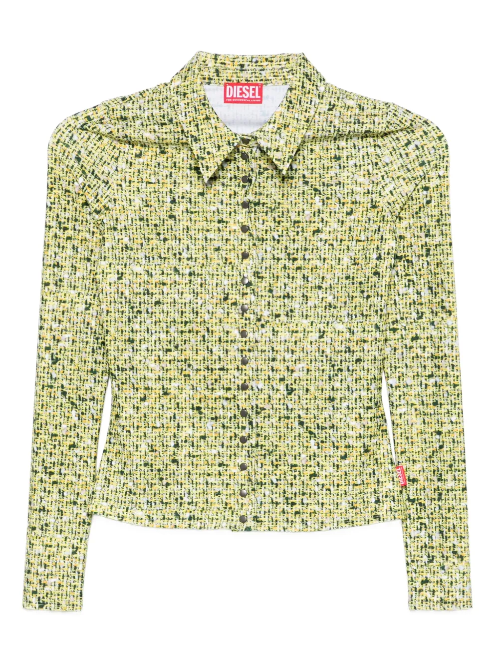 Diesel long-sleeve patterned top | Green | Image 1