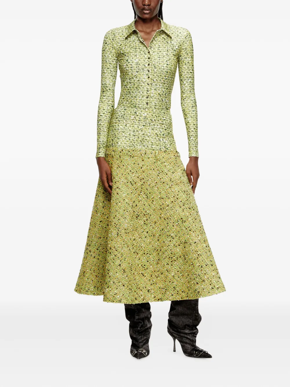  Diesel Long-sleeve Patterned Top - Green 