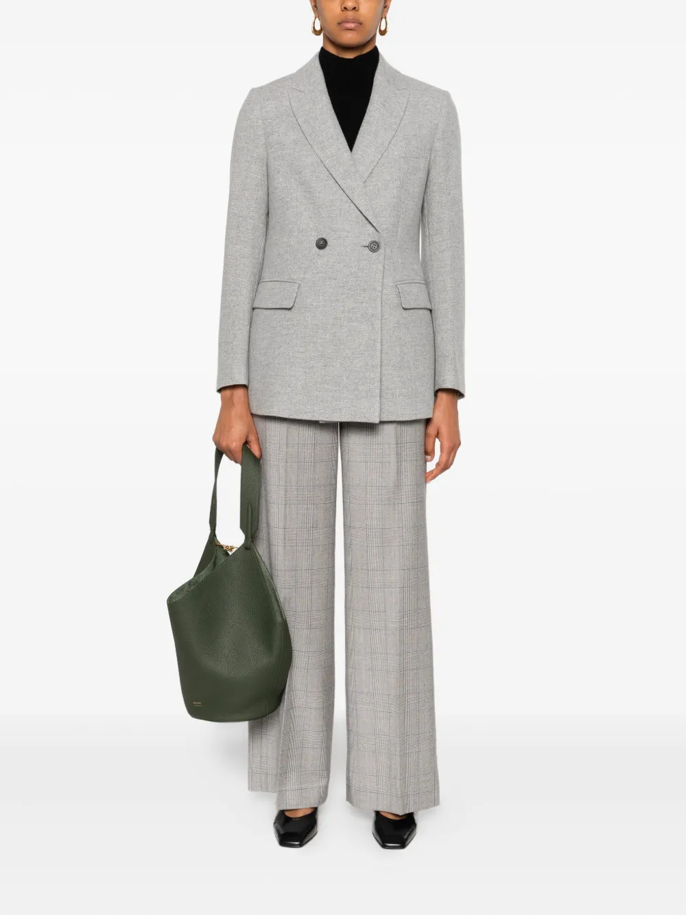 Peserico checked straight-leg trousers Grijs