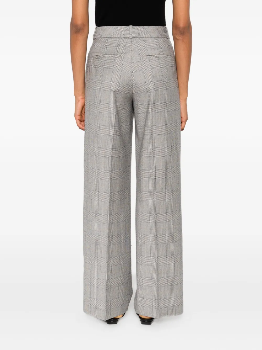 Peserico checked straight-leg trousers Grijs